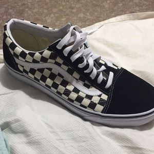 Vans white checkered